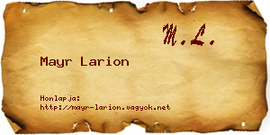 Mayr Larion névjegykártya